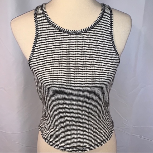 NWT - Free People Jacquard Stripe Crop Tank Top - Picture 5 of 9